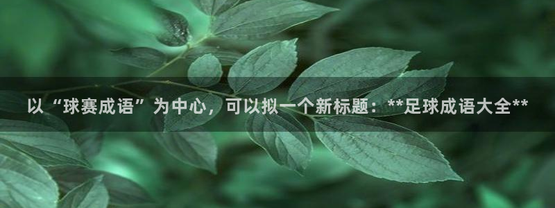 以“球赛成语”为中心，可以拟一个新标题：**足球成语大全**