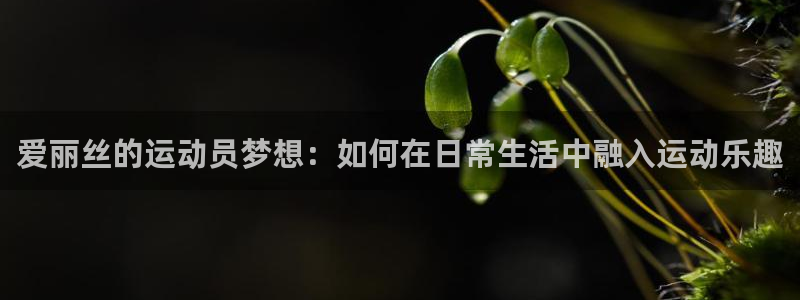 爱丽丝的运动员梦想：如何在日常生活中融入运动乐趣